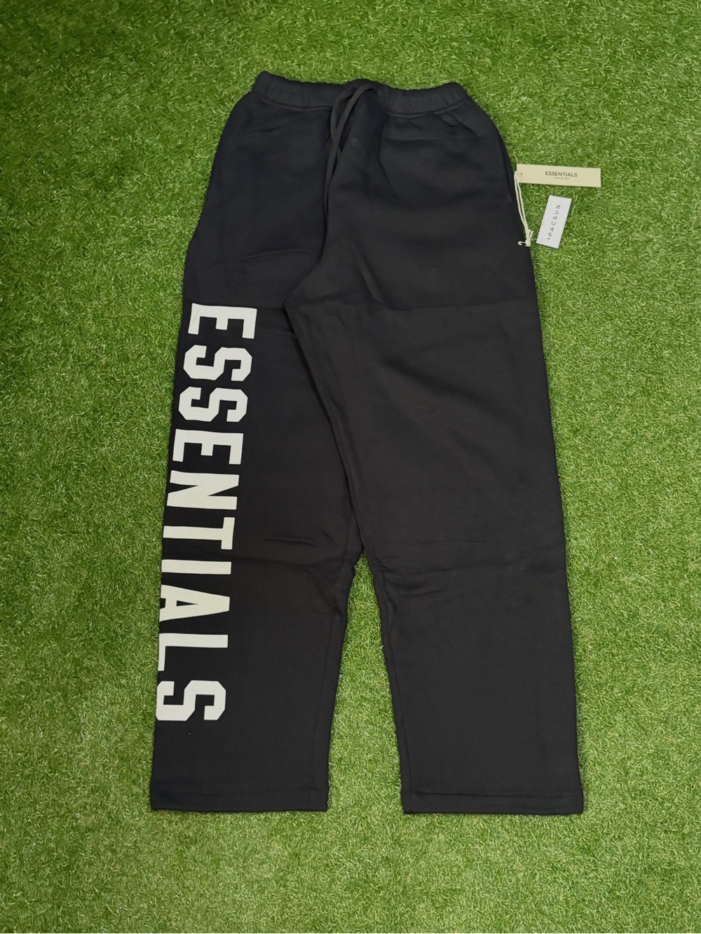 Essentials Fear Of God Big Letter Black Uncuffed Pants